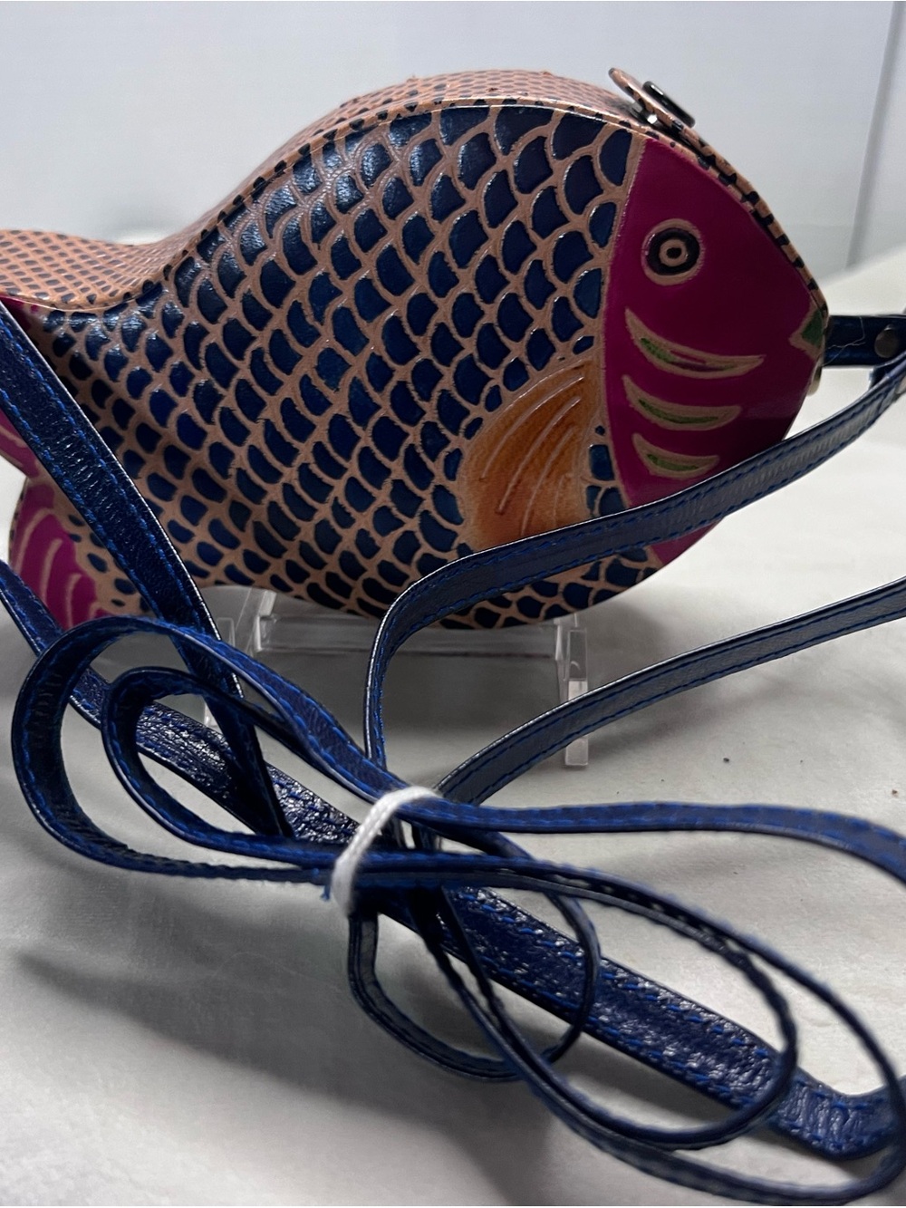 MM Kane Vintage coin navy and Pink Fish Crossbody Bag - Stylish